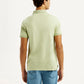 Men's Redloop Solid Light Green Slim Fit Polo T-shirt - Back View