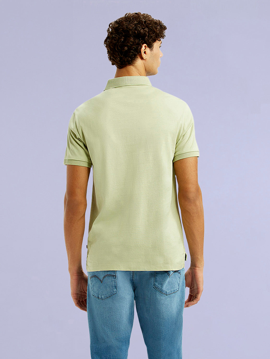 Men's Redloop Solid Light Green Slim Fit Polo T-shirt - 6d87e795-d1b8-45c4-abf1-2ad7400db159 View