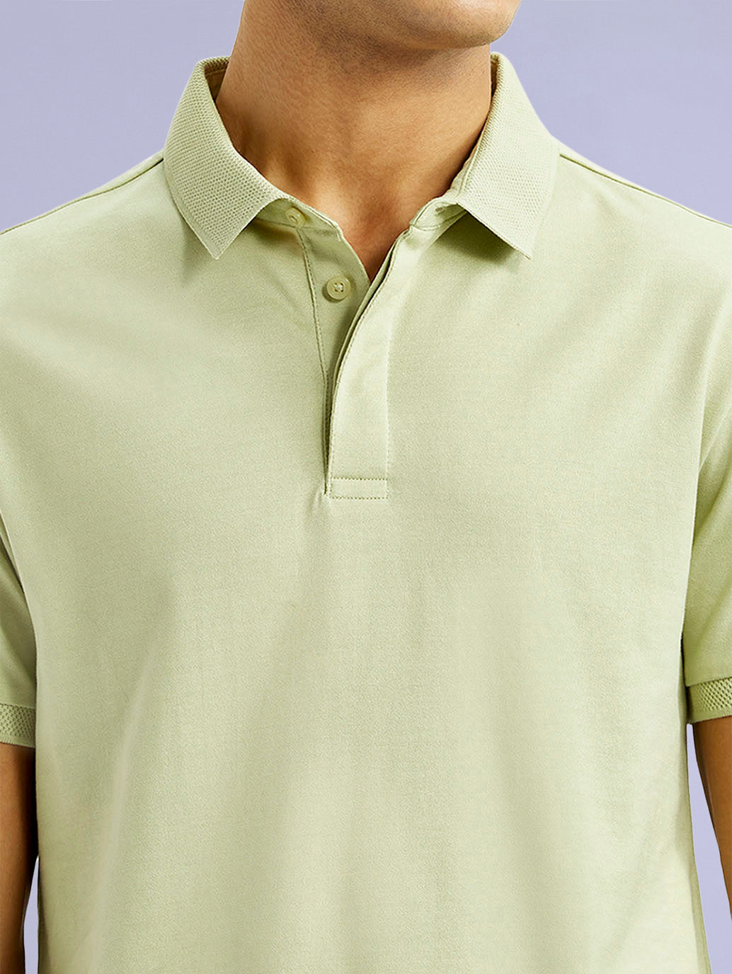 Men's Redloop Solid Light Green Slim Fit Polo T-shirt - b065a1c9-4e78-403d-8395-3952cf3db4ee View