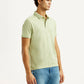 Men's Redloop Solid Light Green Slim Fit Polo T-shirt - Side View