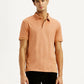 Men's Redloop Solid Peach Slim Fit Polo T-shirt - Styleshot View