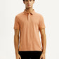 Men's Redloop Solid Peach Slim Fit Polo T-shirt - Front View