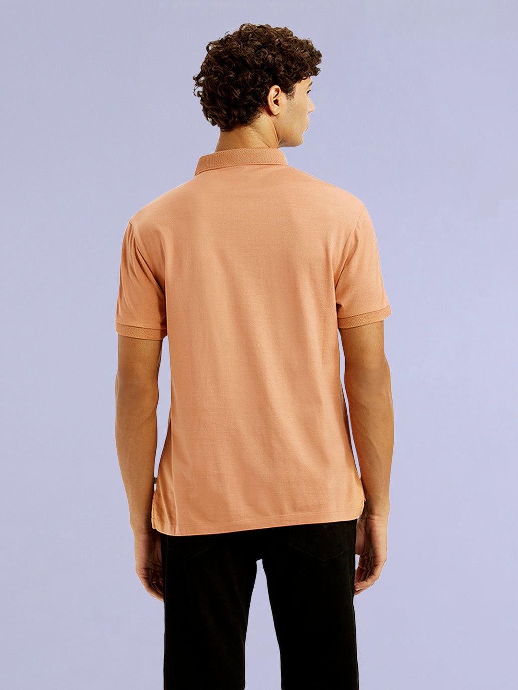 Men's Redloop Solid Peach Slim Fit Polo T-shirt - 0d661128-7b0d-4bc6-aee9-ddafb7185a37 View