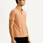 Men's Redloop Solid Peach Slim Fit Polo T-shirt - Side View