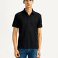 Men's Redloop Self Design Black Slim Fit Polo T-shirt - Styleshot View