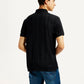 Men's Redloop Self Design Black Slim Fit Polo T-shirt - Back View