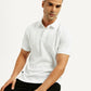 Men's Redloop White Slim Fit Polo T-shirt - Elevated View