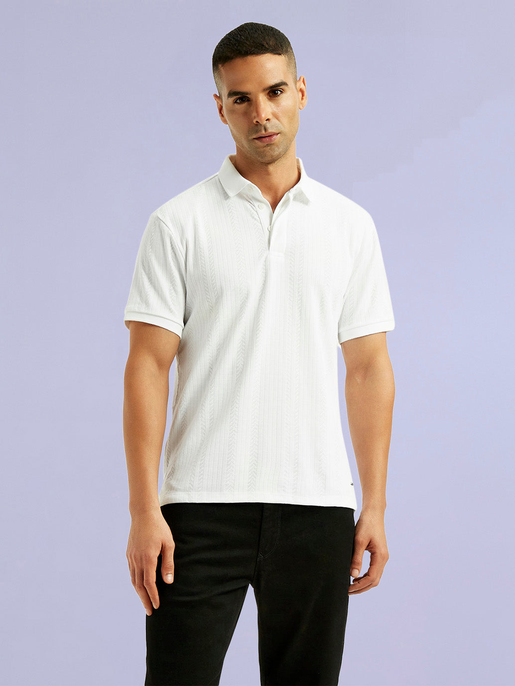 Men's Redloop White Slim Fit Polo T-shirt - 31ebe6d8-4304-4f03-a3bd-f464b31cfb44 View