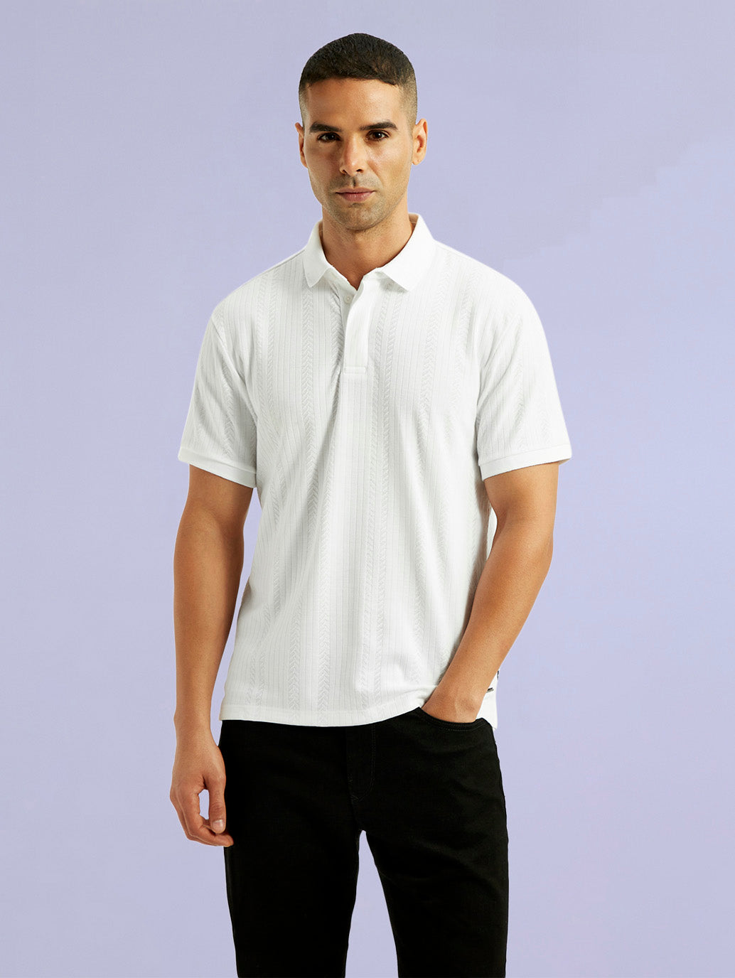 Men's Redloop White Slim Fit Polo T-shirt - ae12c7c9-2ae3-4c34-a261-f8bc1527eddd View