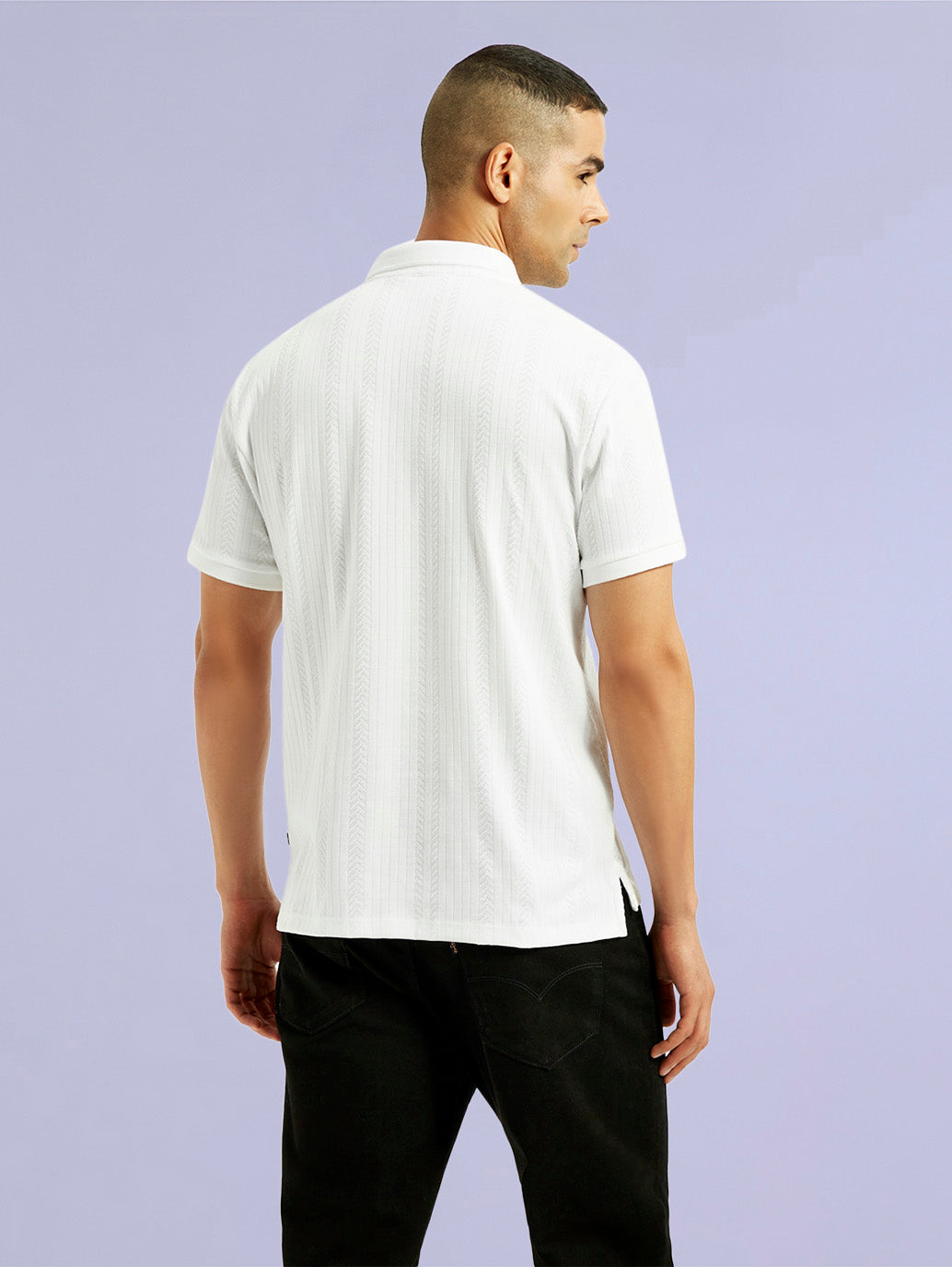 Men's Redloop White Slim Fit Polo T-shirt - b542d950-09ec-4892-87ae-92269cd52a38 View