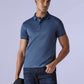 Men's Solid Blue Slim Fit Redloop Interlock Polo T-shirt - eb5fae4d-138d-4705-bd26-9ffdb162ea00 View