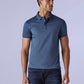 Men's Solid Blue Slim Fit Redloop Interlock Polo T-shirt - 2696c2db-4802-4074-b5dd-fc12cbac3562 View