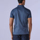 Men's Solid Blue Slim Fit Redloop Interlock Polo T-shirt - 16149e6a-c9d3-4146-8f70-cdb0043cb809 View