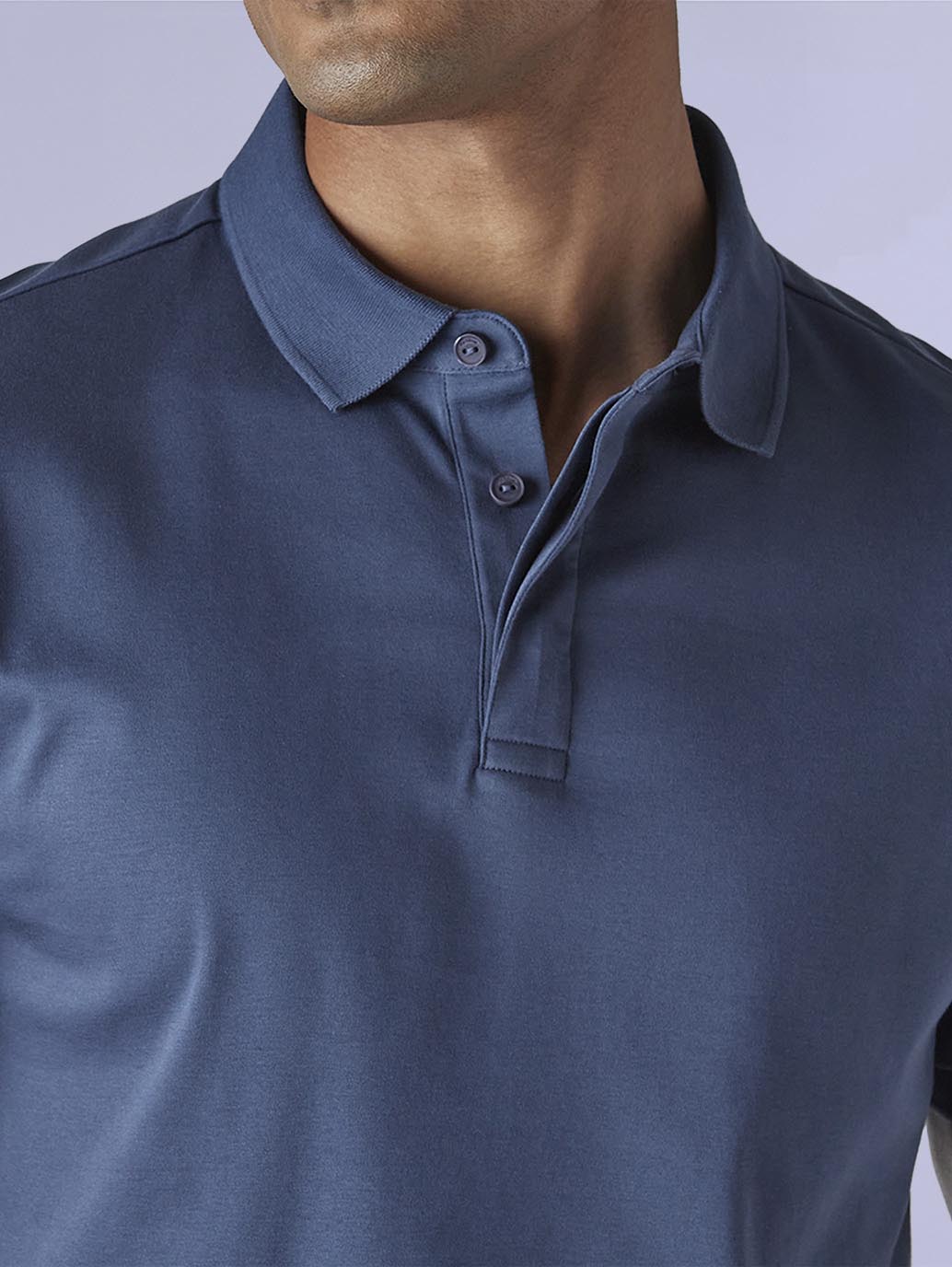 Men's Solid Blue Slim Fit Redloop Interlock Polo T-shirt - 177477e5-abe8-4657-b9cc-28cc1ea5e421 View