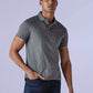 Men's Solid Grey Slim Fit Redloop Interlock Polo T-shirt - Styleshot View