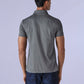 Men's Solid Grey Slim Fit Redloop Interlock Polo T-shirt - Back View
