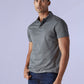 Men's Solid Grey Slim Fit Redloop Interlock Polo T-shirt - Side View