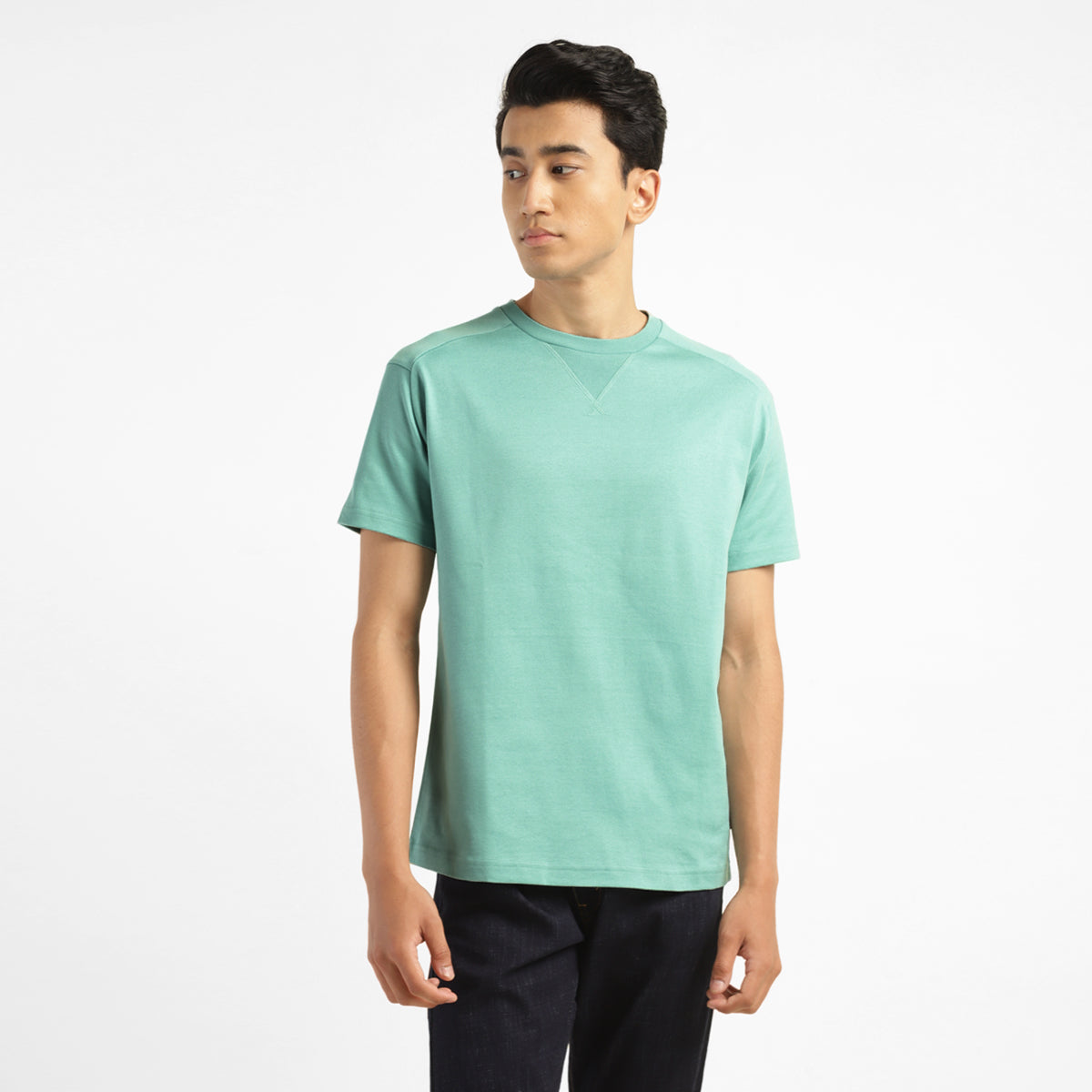 Men's Solid Crew Neck T-shirt - Front View