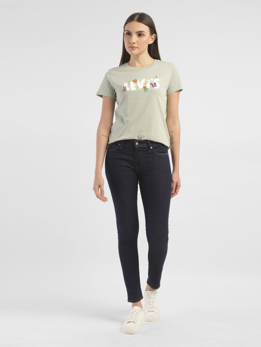 Women's 711 Blue Skinny Fit Mid Rise Jeans