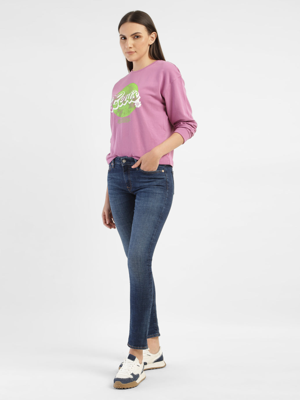 Women's 711 Blue Skinny Fit Mid Rise Jeans