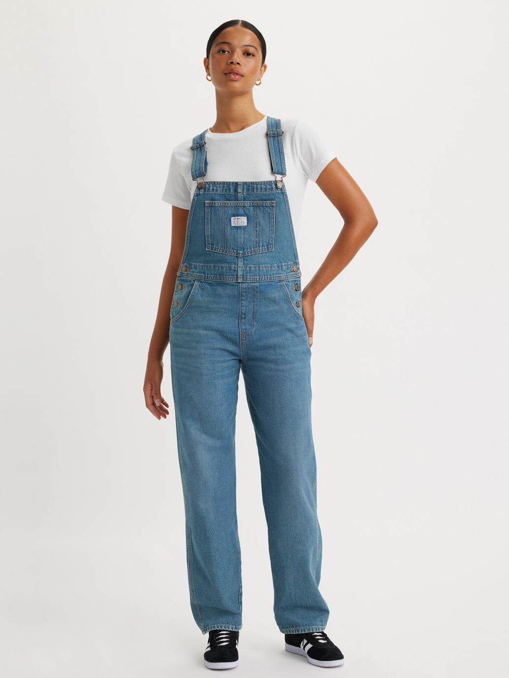 Women's Solid Blue Overalls