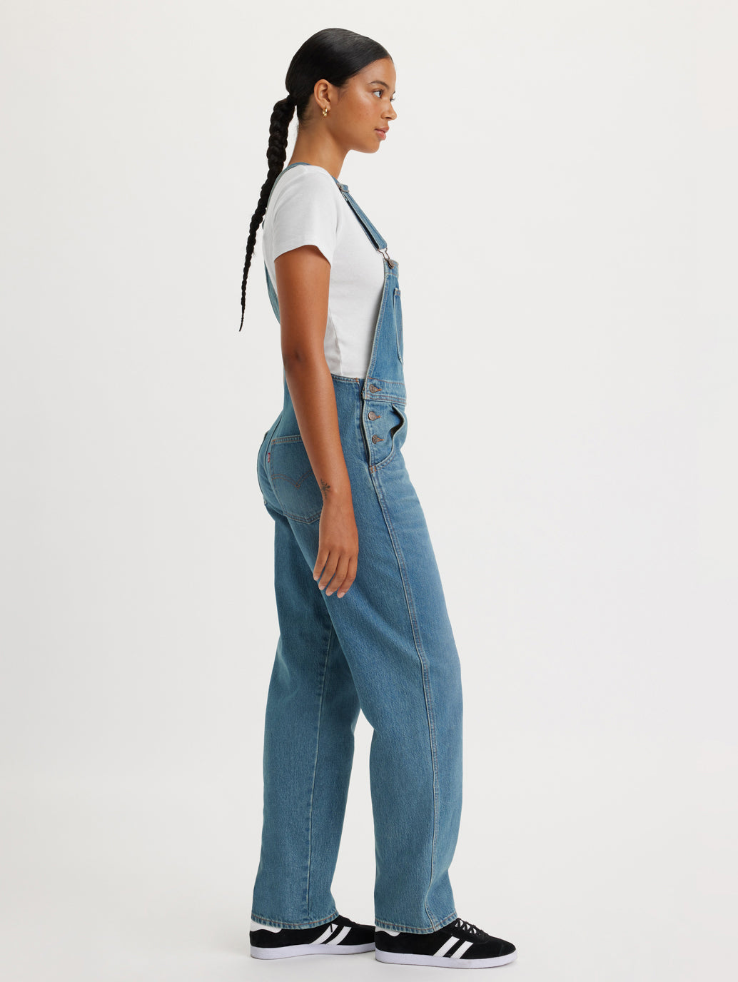 Women's Solid Blue Overalls