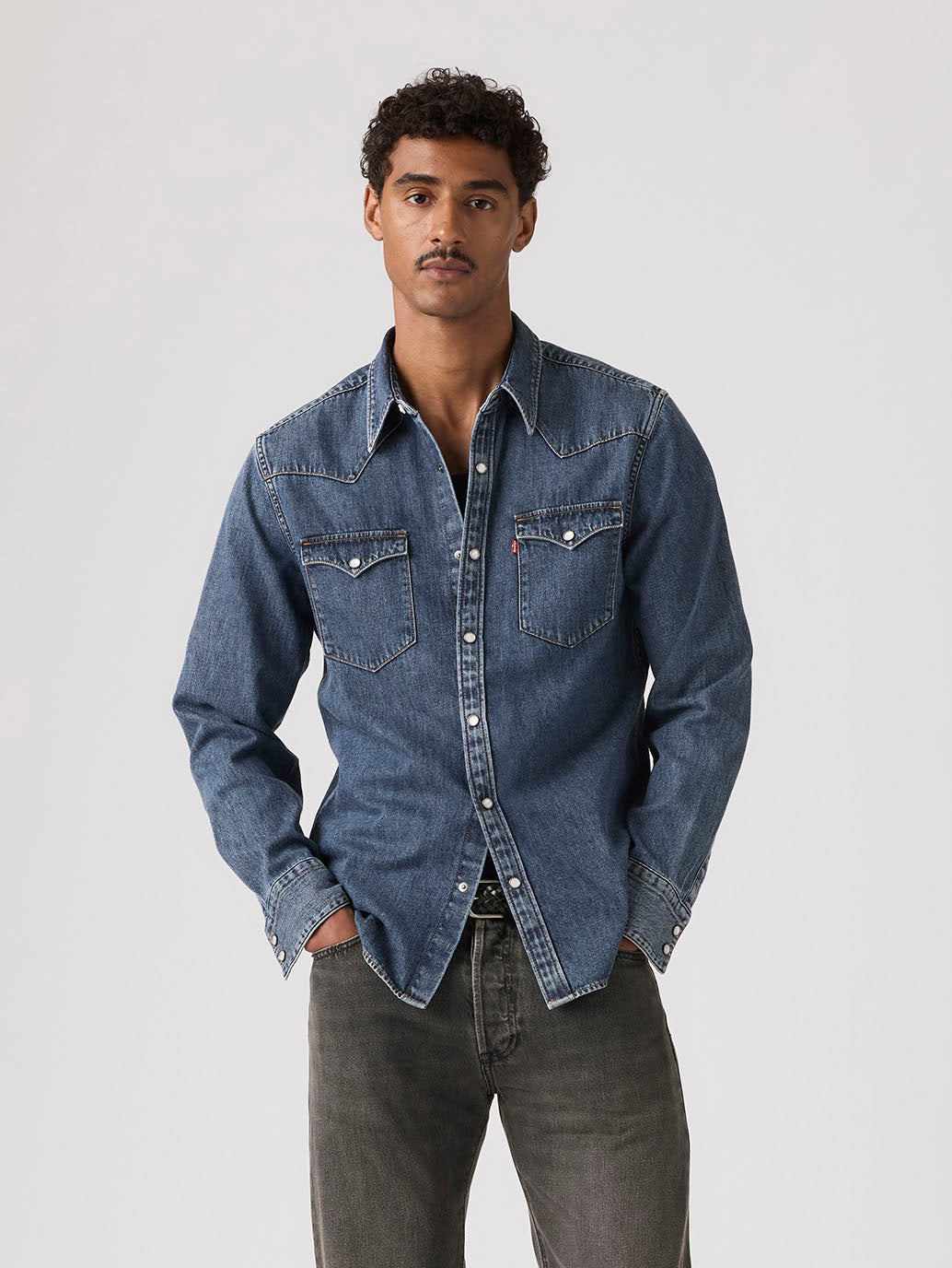 Men's Barstow Standard Fit Western Denim Shirt - 4f977d27-9b85-4bb2-a333-0df70da94526 View