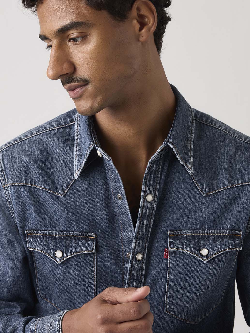 Men's Barstow Standard Fit Western Denim Shirt - 966ebb82-283a-4faf-b950-44d2bebf6eb3 View