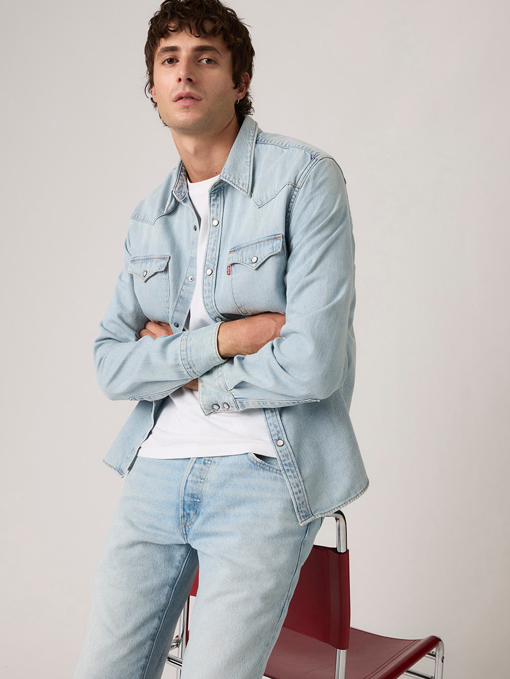 Men's Barstow Standard Fit Western Denim Shirt