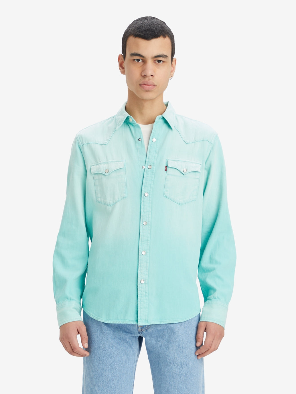 Men's Solid Spread Collar Shirt