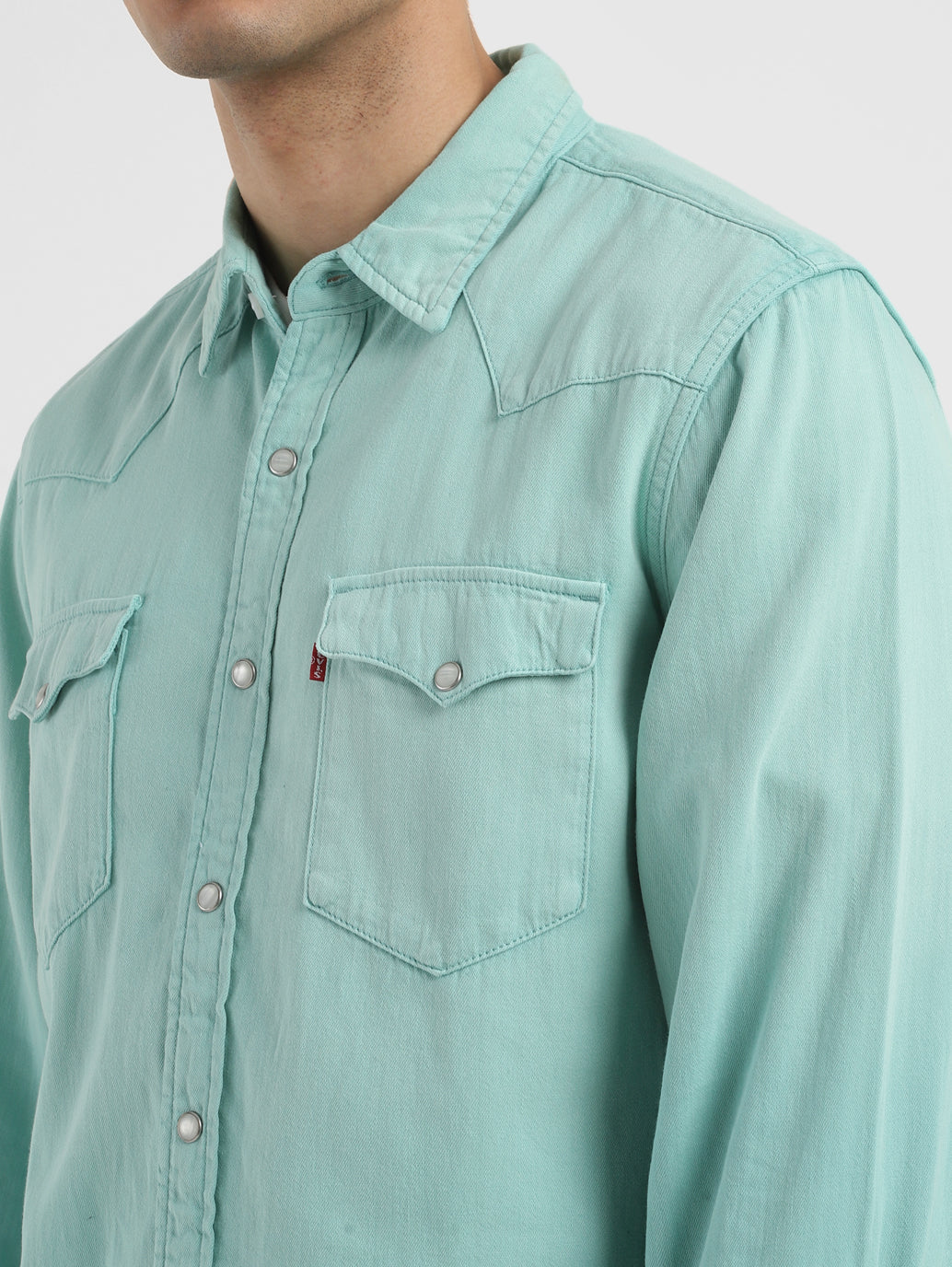 Men's Solid Spread Collar Shirt