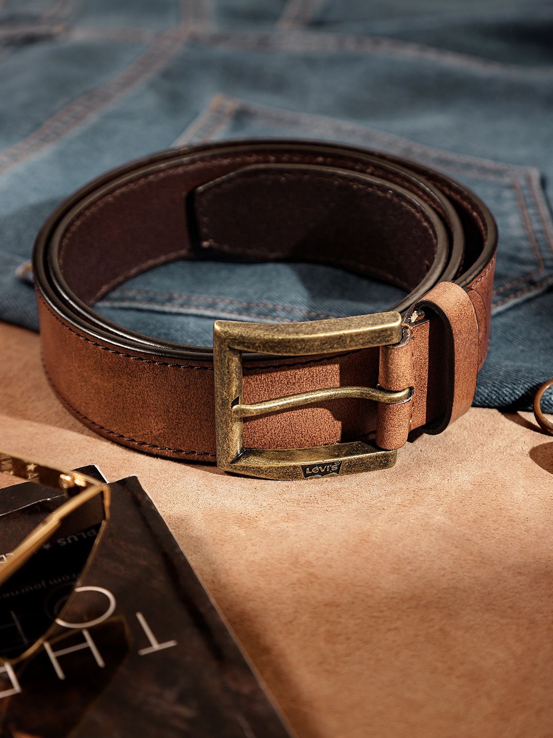 Men's Tan Solid Belt