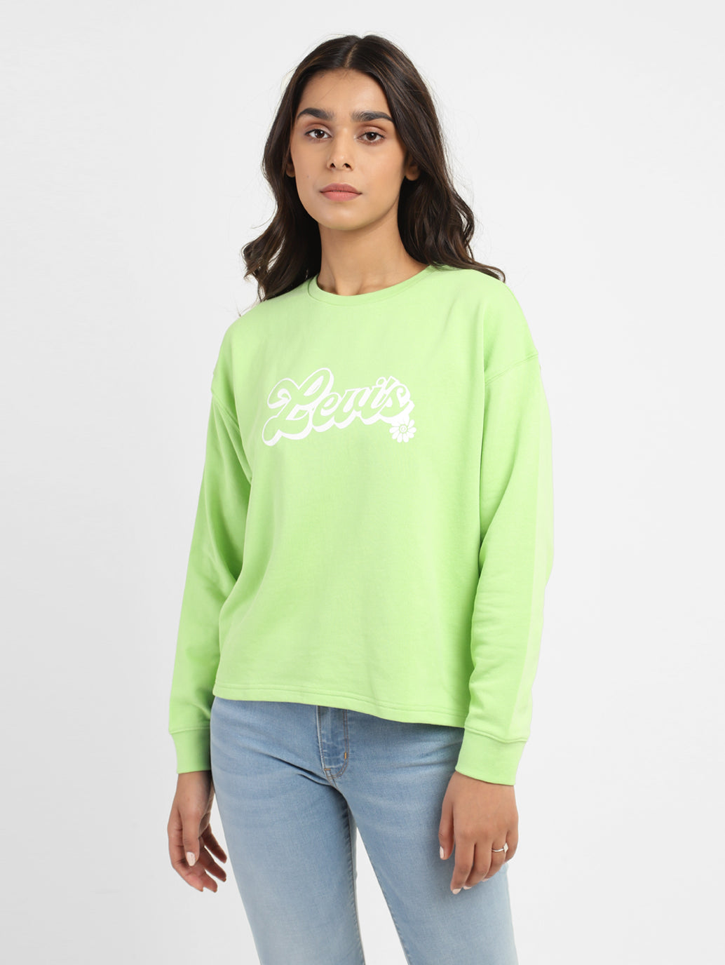 Women's Brand Logo Round Neck Sweatshirt