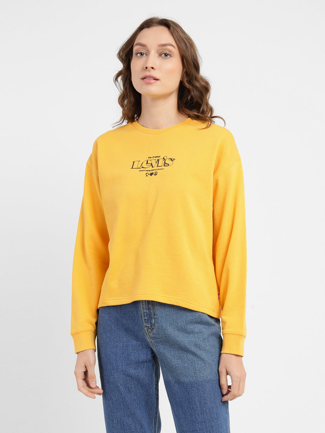 Women's Brand Logo Round Neck Sweatshirt