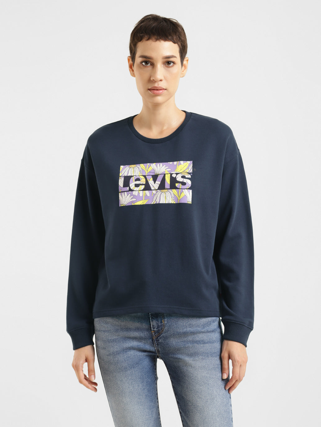 Women's Brand Logo Crew Neck Sweatshirt