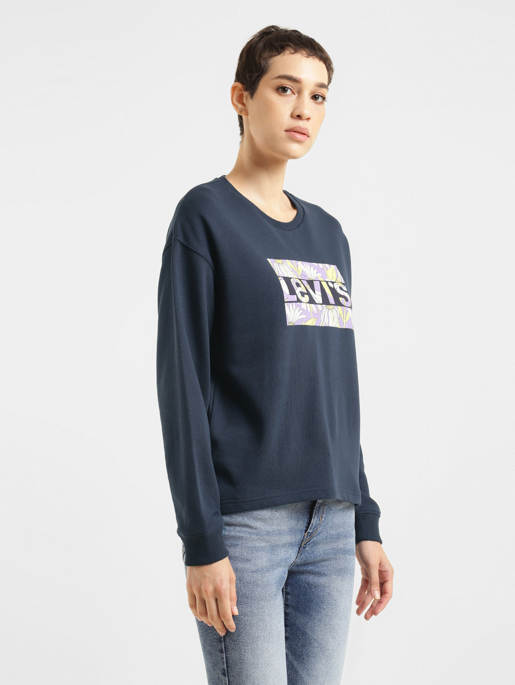 Women's Brand Logo Crew Neck Sweatshirt