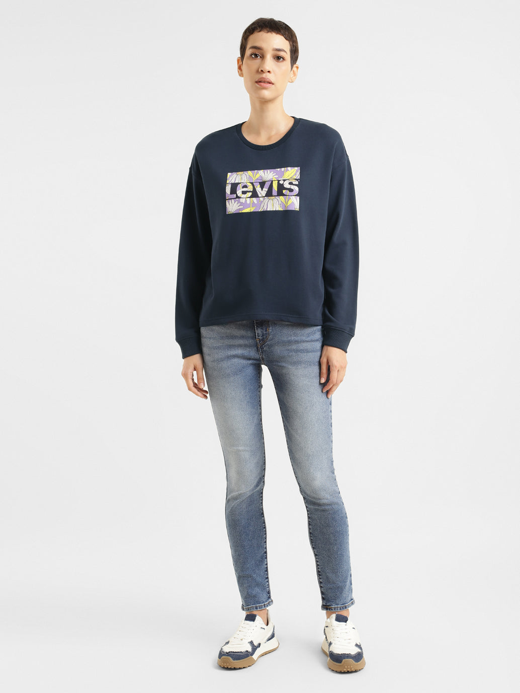 Women's Brand Logo Crew Neck Sweatshirt