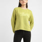 Women's Graphic Print Green Crew Neck Sweatshirt