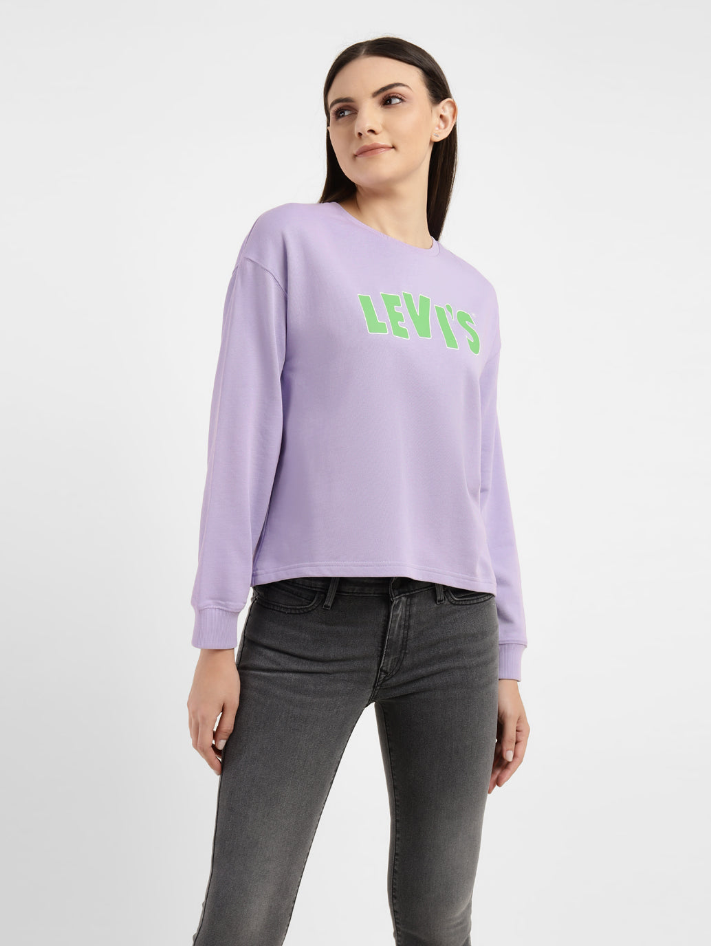 Women's Graphic Print Purple Crew Neck Sweatshirt – Levis India Store