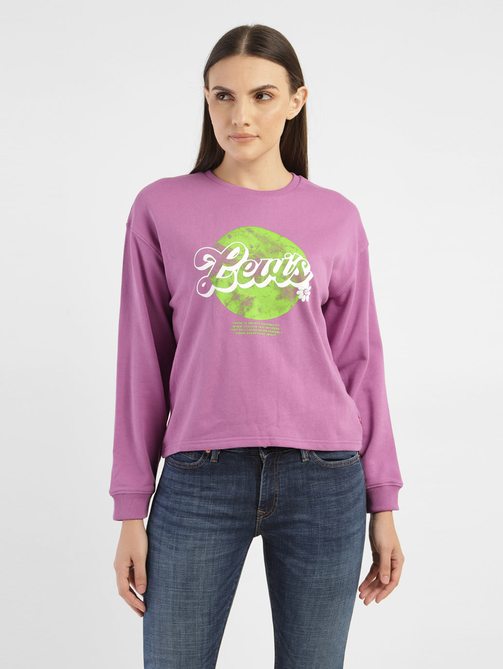 Women s Graphic Print Crew Neck Sweatshirt Levis India Store