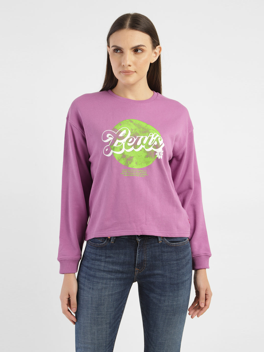 Women's Graphic Print Crew Neck Sweatshirt