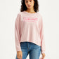 Women's Brand Logo Light-Pink Crew Neck Sweatshirt