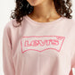 Women's Brand Logo Light-Pink Crew Neck Sweatshirt