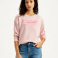 Women's Brand Logo Light-Pink Crew Neck Sweatshirt