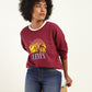 Women's Solid Maroon Crew Neck Sweatshirt