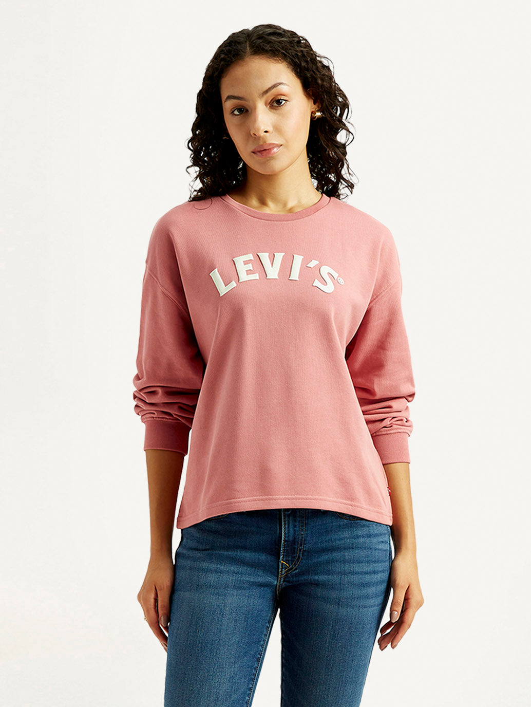 Women's Brand Logo Crew Neck Sweatshirt - Front View