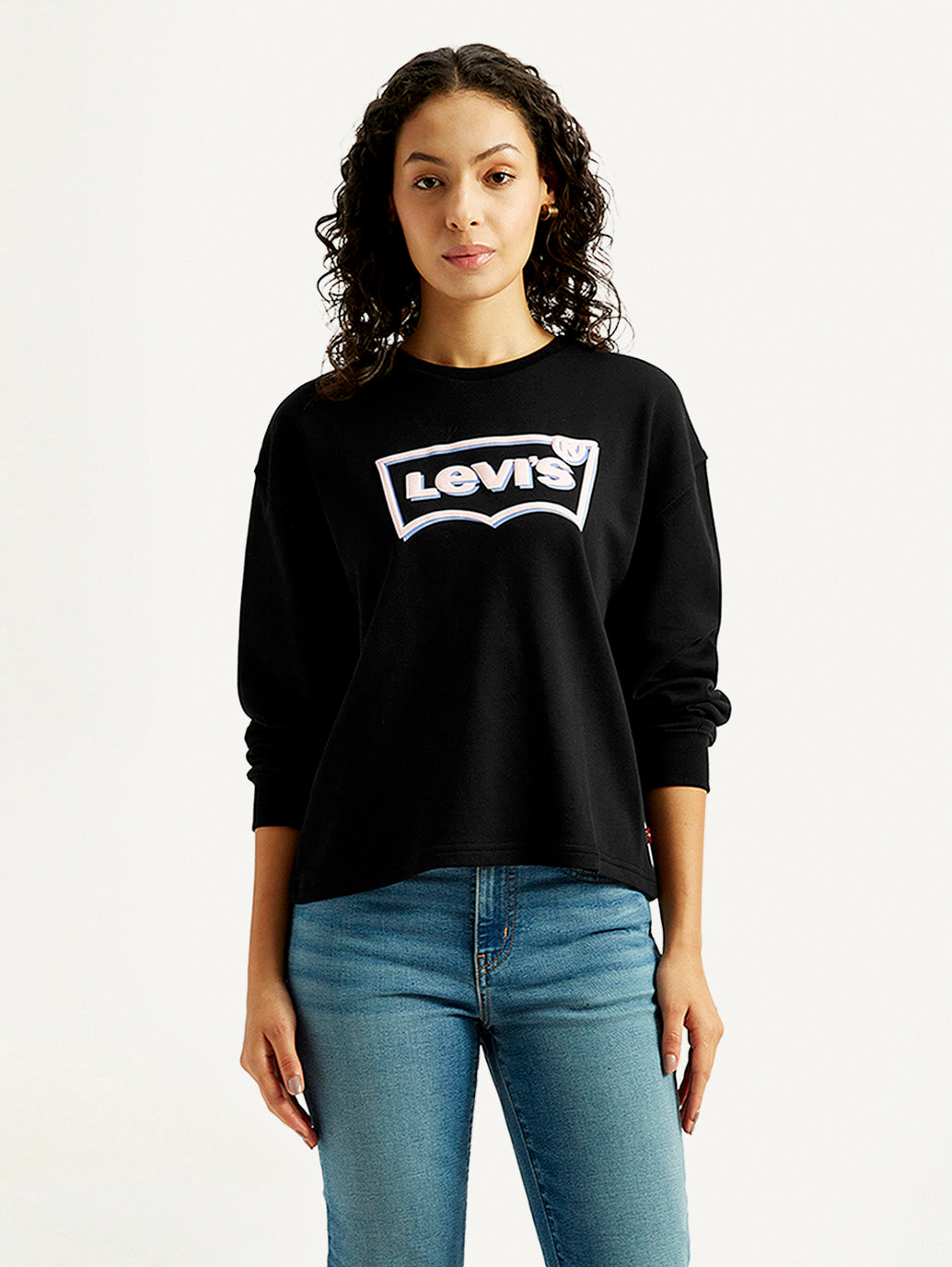 Women's Brand Logo Crew Neck Sweatshirt - Front View