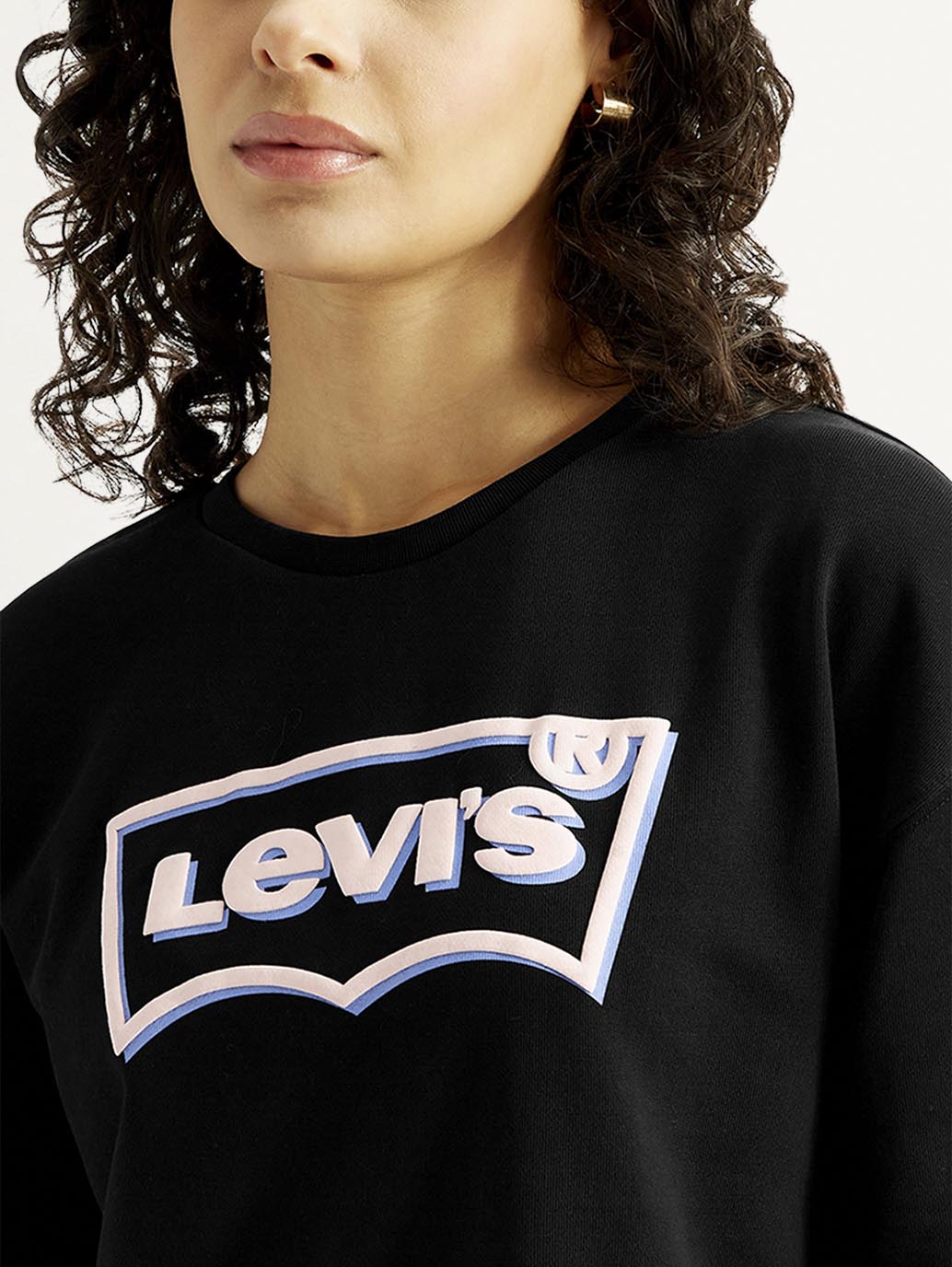 Women's Brand Logo Crew Neck Sweatshirt - Detail View