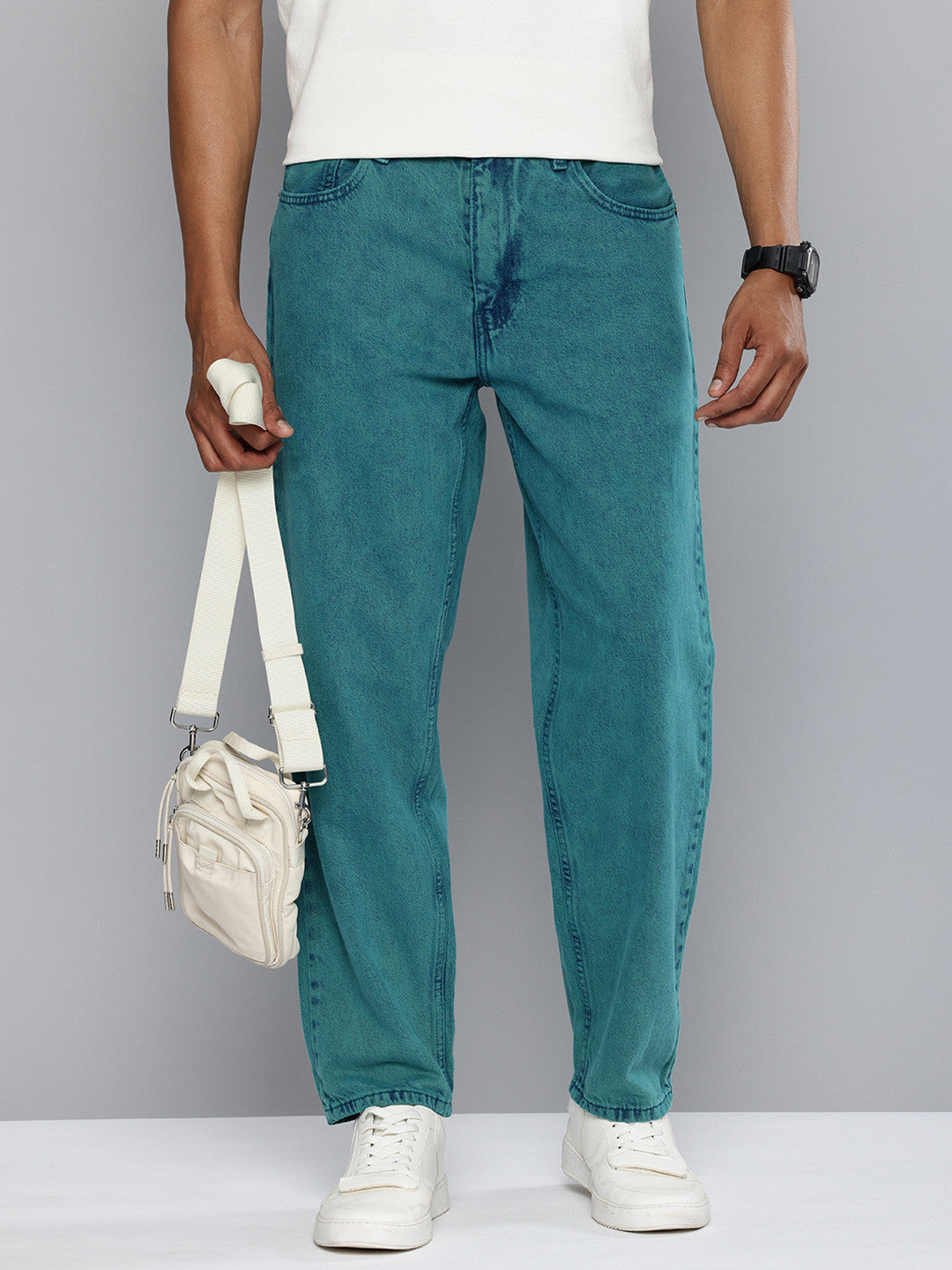 Men's 550'92 Green Loose Fit Mid Rise Jeans