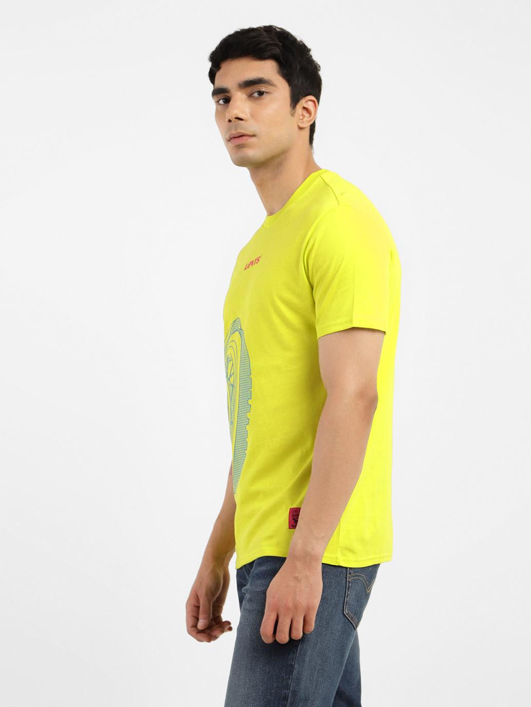 Men's Graphic Print Slim Fit T-shirt Green